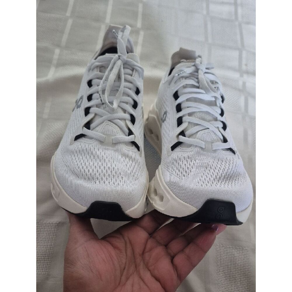 On Running White and Black Cloud Surfer Max Women's Performance Sneakers - Picture 10 of 16